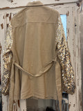 Cazadora lentejuelas Camel
