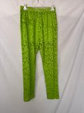 Pantalón baggy encaje verde flúor