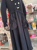 Vestido punto bolsillos negro