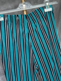 Pantalón plisado rayas turquesa