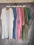 Kimono algodón lavado rosa claro