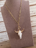 Collar cabeza toro blanca