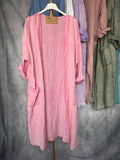 Kimono algodón lavado rosa claro