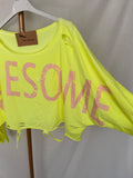Camiseta Awesome amarillo flúor