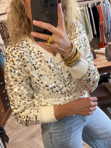 Jersey Blanco lentejuelas