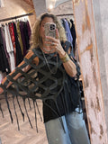 Poncho algodón gris oscuro