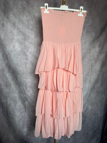 Vestido / falda volantes rosa