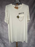 Camiseta blanca perlas