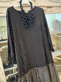 Vestido largo rayas negro