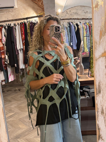 Poncho algodón verde