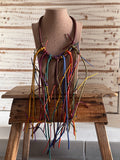 Collar largo flecos multicolor
