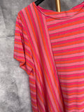 Camiseta rayas lurex rosa