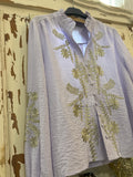 Blusa lila bordados dorados