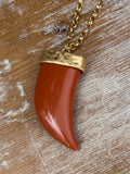 Collar largo cuerno teja