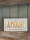 Placa decorativa Amour Blanco