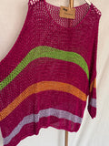 Poncho rayas lurex fucsia