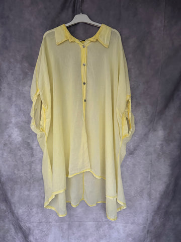Camisa oversize algodón amarilla