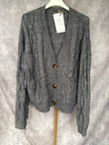 Chaqueta gris  flecos