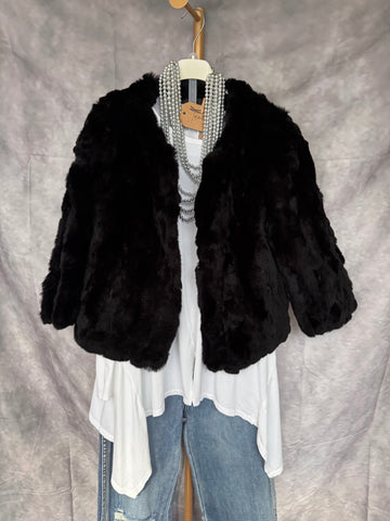 Chaqueta conejo negra