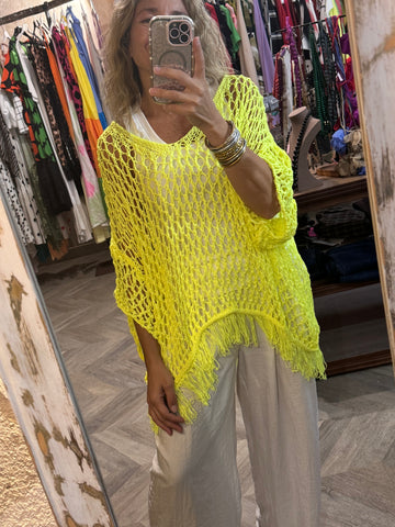 Jersey calado amarillo flúor
