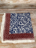 Pañuelo algodón azul/ rojo