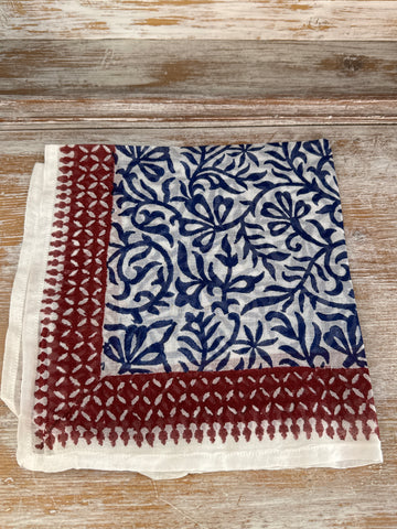 Pañuelo algodón azul/ rojo