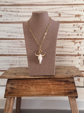 Collar cabeza toro blanca