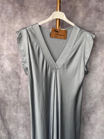 Vestido largo viscosa gris