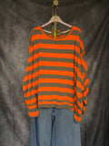 Sudadera Oversize Rayas naranja