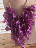 Collar flores resina moradas