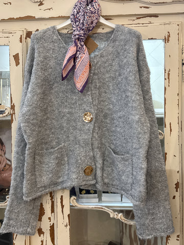 Chaqueta punto gris
