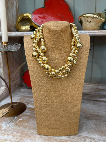 Collar Bolas Dorado
