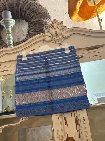 Minifalda lentejuelas azul