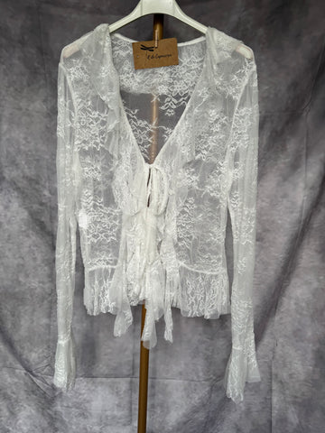 Blusa encaje blanca