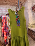 Vestido algodón verde
