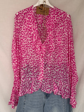 Blusa animal print fucsia