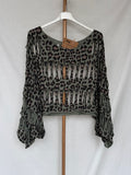 Poncho algodón print verde