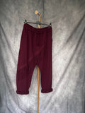 Pantalón baggy flecos Burdeos