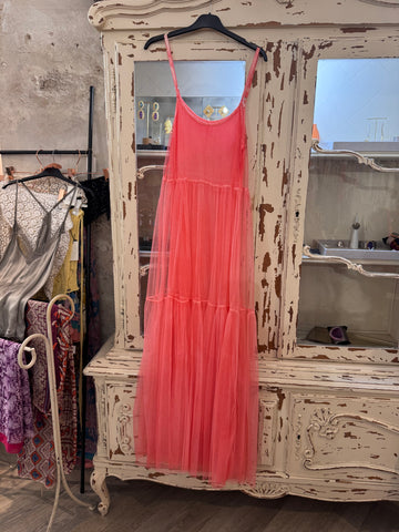 Vestido tul coral