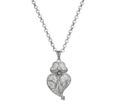 Collar Corazón de Viana 4,0cm de Plata