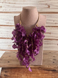 Collar flores resina moradas