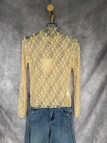 Camiseta Encaje beige