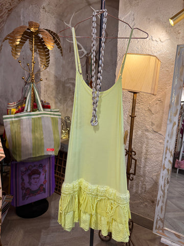 Vestido mini amarillo flúor
