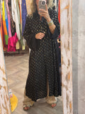 Vestido camisero lentejuelas negro
