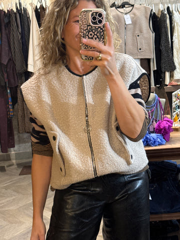 Chaleco borreguito beige
