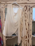 Blusa flecos beige