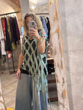 Poncho largo algodón verde