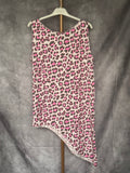 Camiseta asimétrica print fucsia
