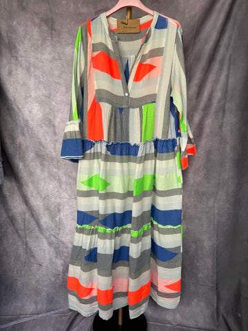 Vestido étnico largo azul