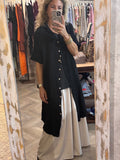 Vestido camisero algodón lavado negro